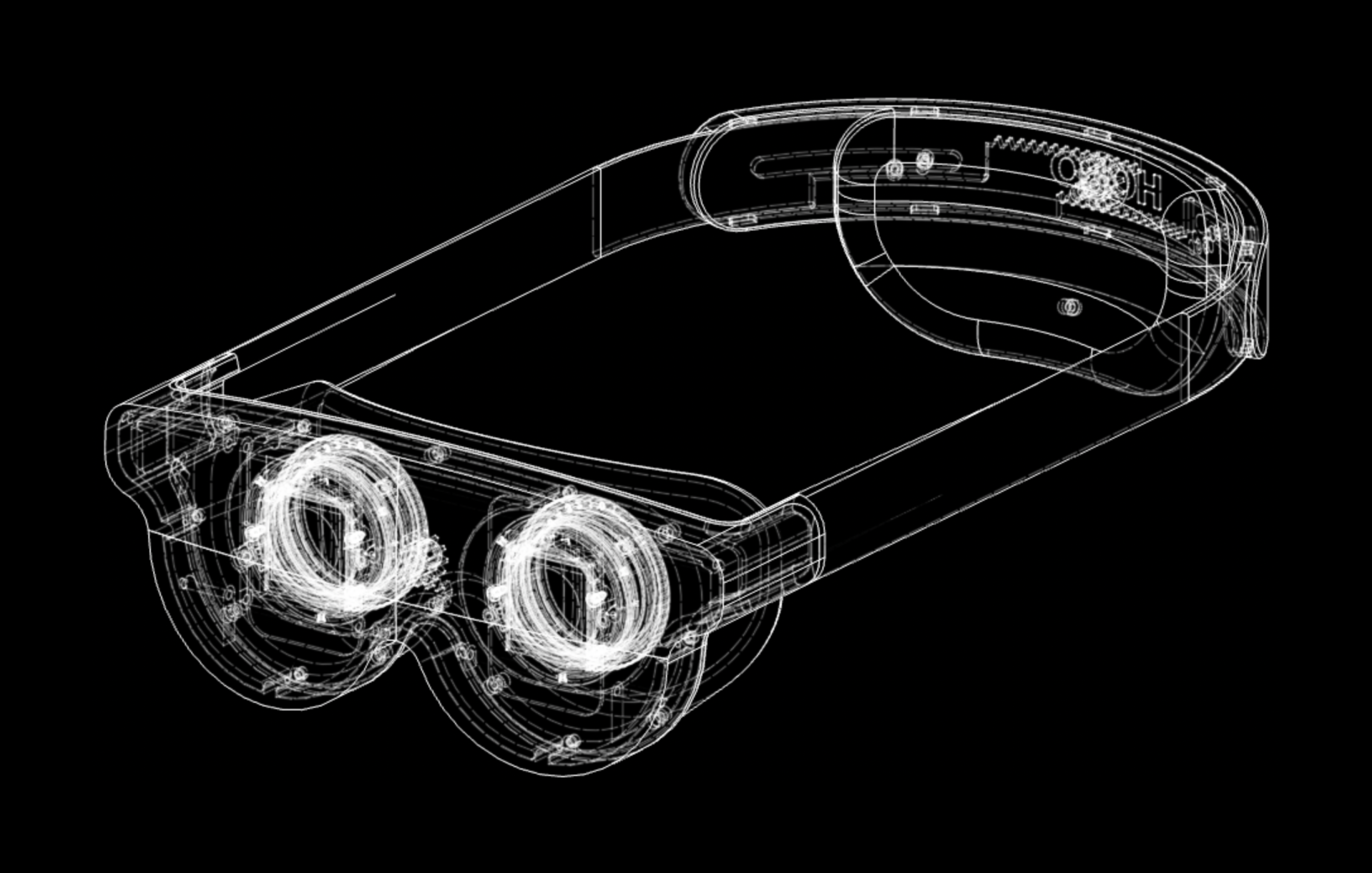 CAD Wireframe of HMD